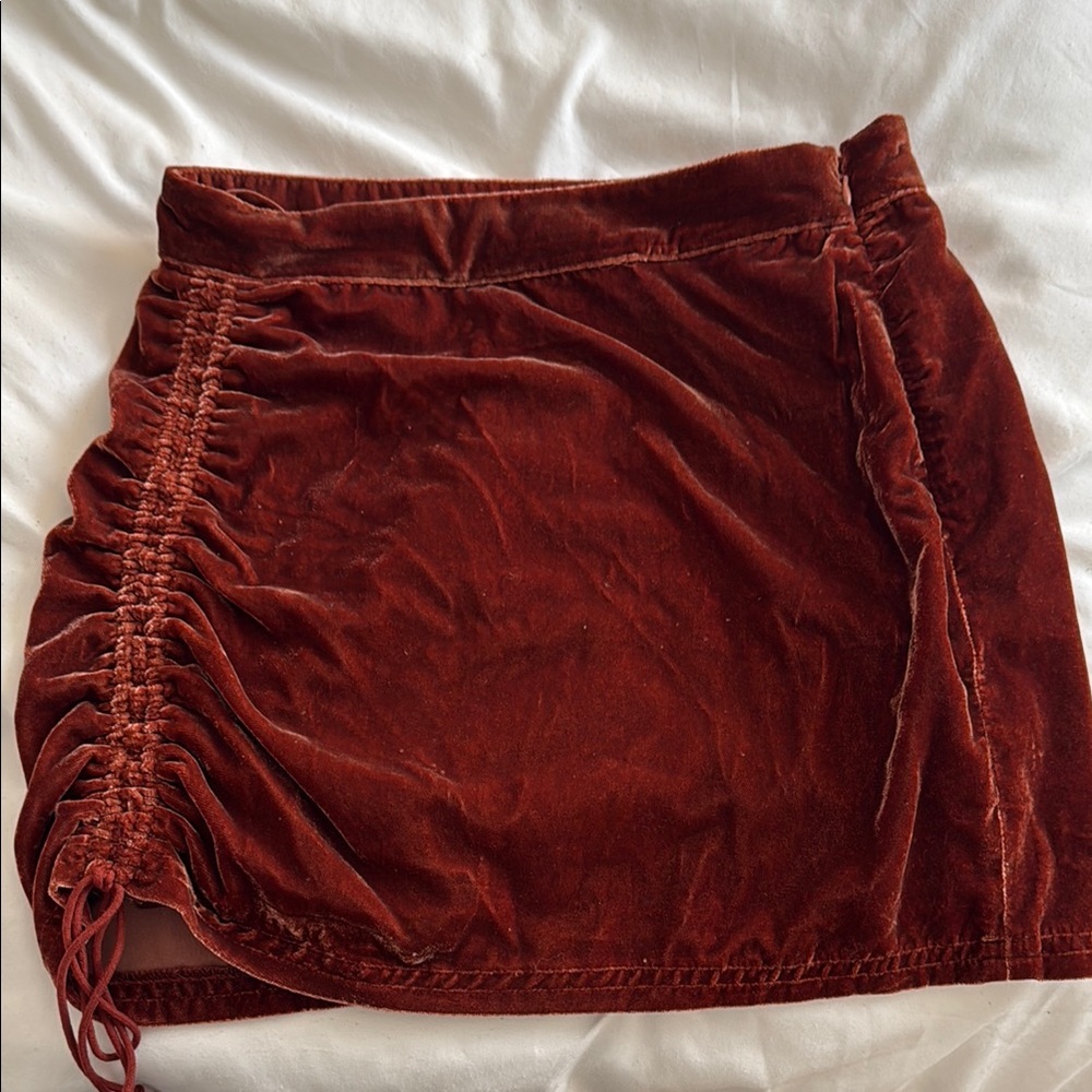 Free People Velvet Mini Skirt